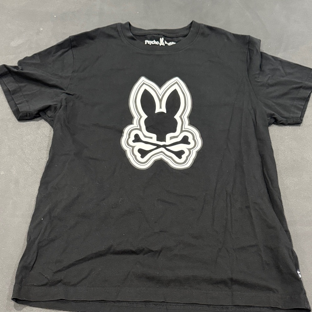 Psycho Bunny Black Tee with Iconic Graphic